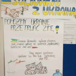 Afisz zachęcający do udziału w akcji "pomóżmy Ukrainie"