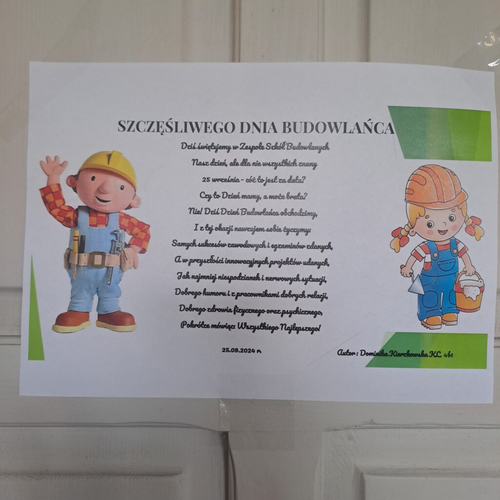 dzień budowlańca  - plakat