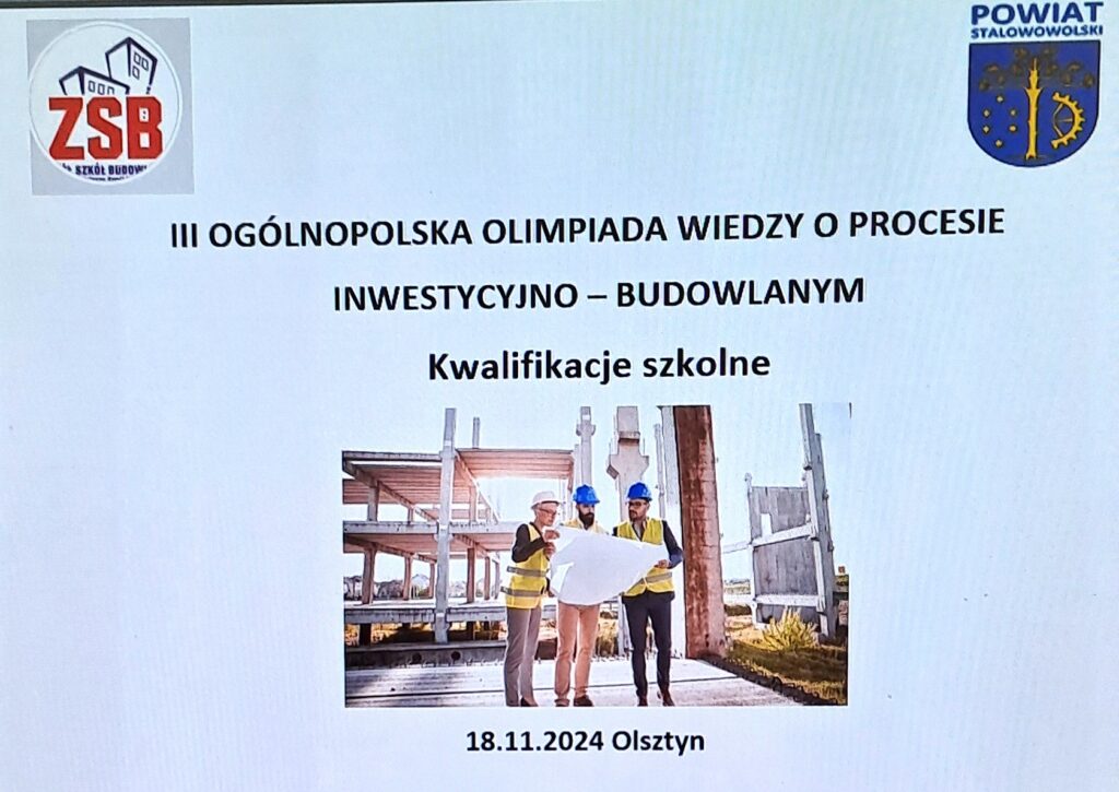 Olimpiada Wiedzy o Procesie Inwestycyjno- Budowlanym - plakat